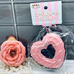 HEART STRAWBERRY CHOCOLATE DONUT SQUISHY CHARM
